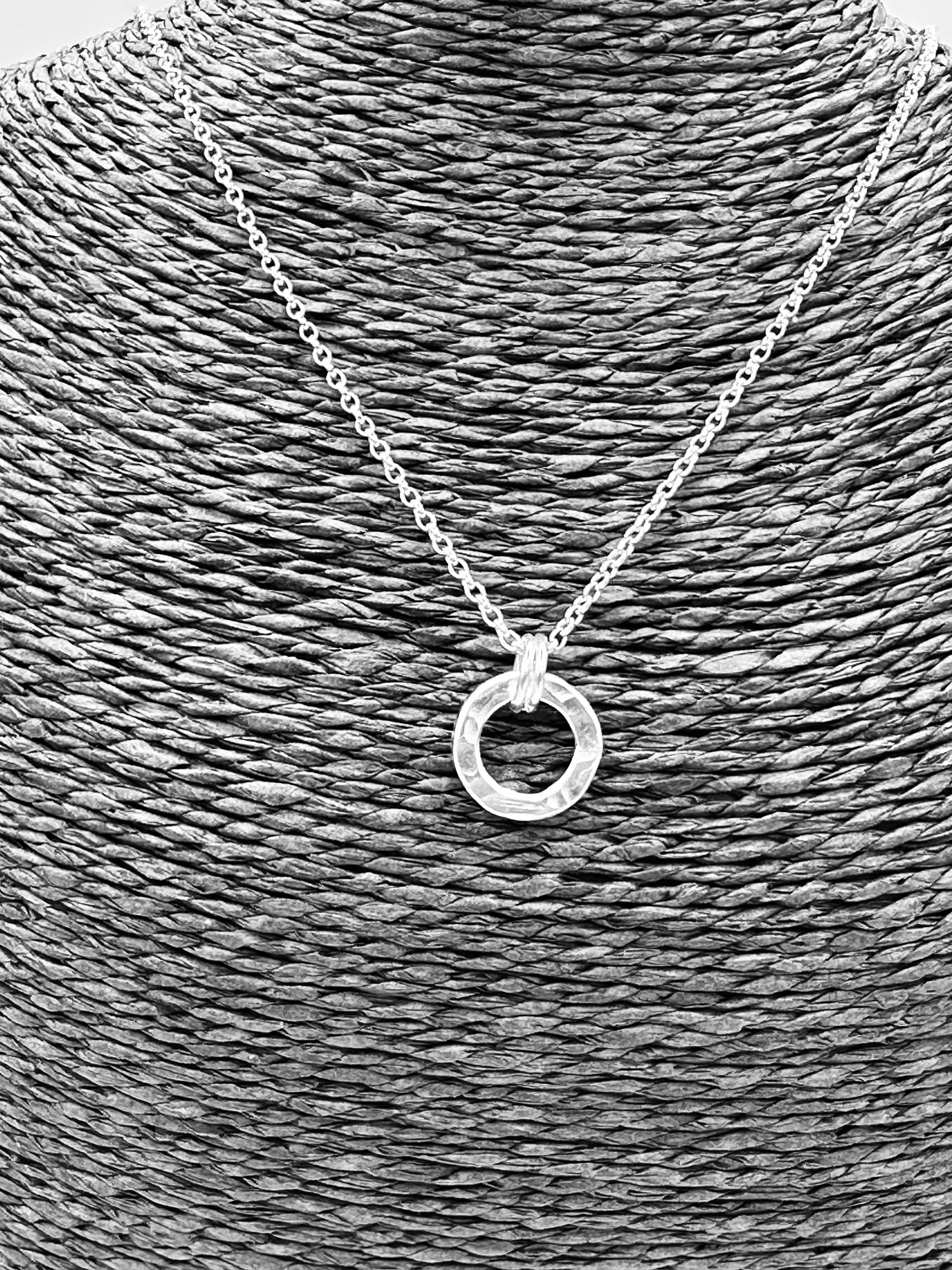 Hammered circle pendant