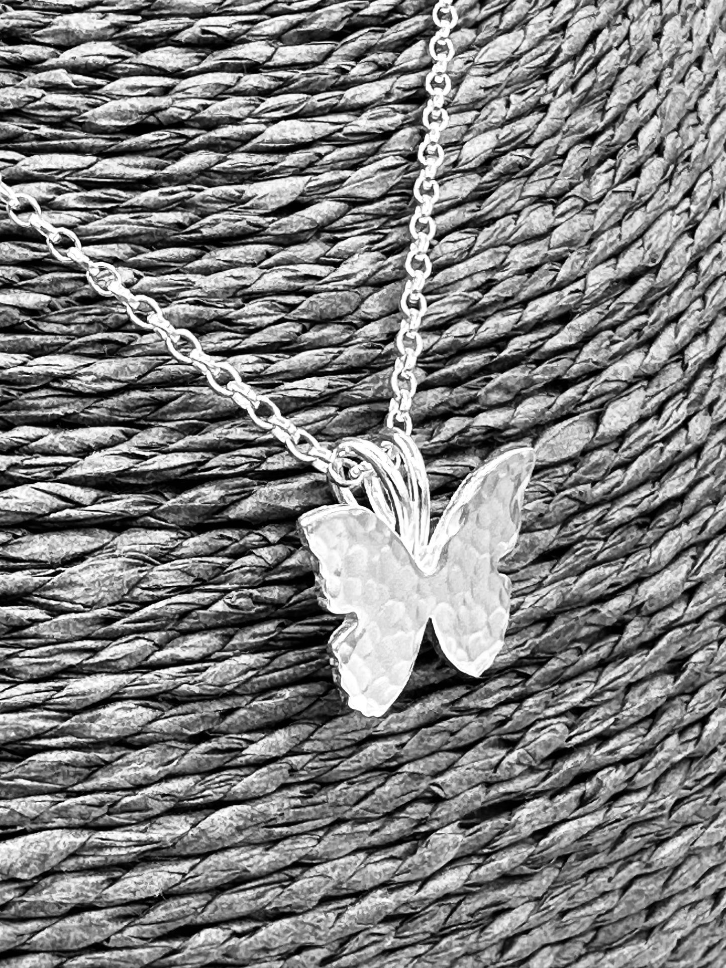 Hammered Butterfly Pendant